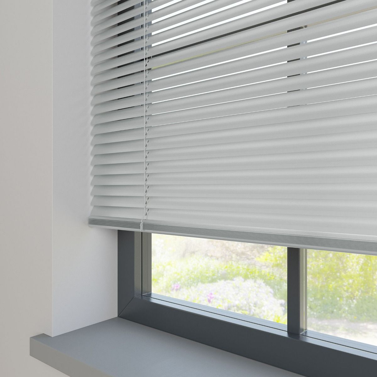 Venetian Blinds 25mm Aluminum - Silver Grey - 1M x 1M - Image 2