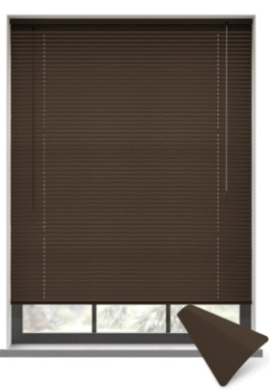 Venetian Blinds 25mm Aluminum - Aluwood Brown - 0.6M x 1.6M